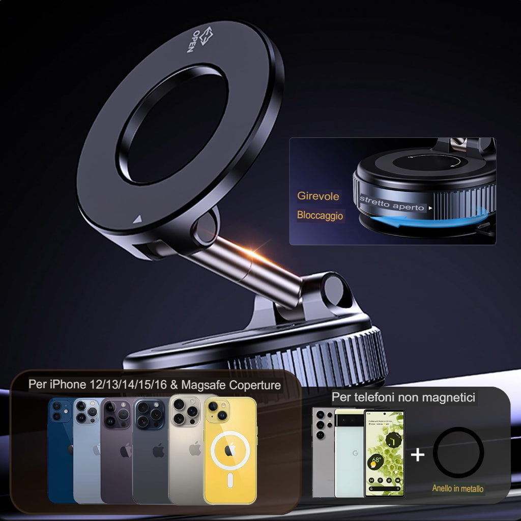 2025 : Il nuovissimo supporto magnetico a ventosa per telefono, regolabile a 360°