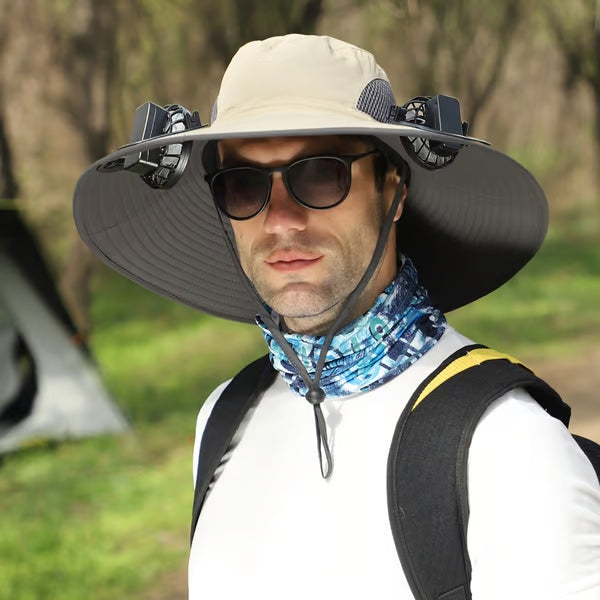 LOMONI™ Cappello da pesca da esterno a ventaglio solare a tesa larga