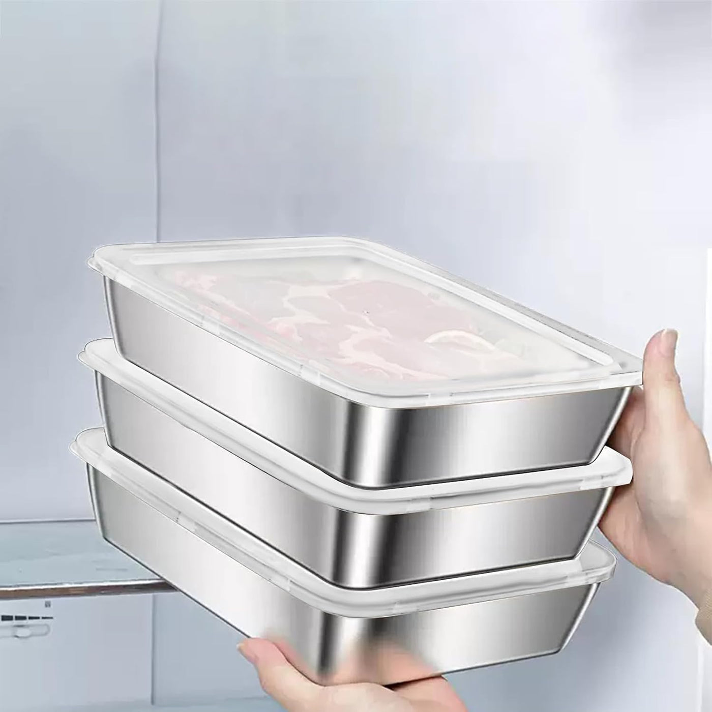LOMONI™ Set di 3 scatole per alimenti in acciaio inox