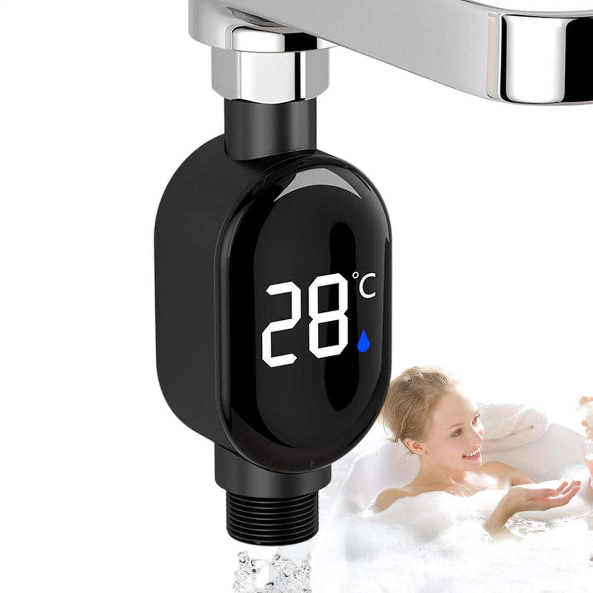 LOMONI™ Termometro impermeabile per doccia con display LED in gradi Celsius
