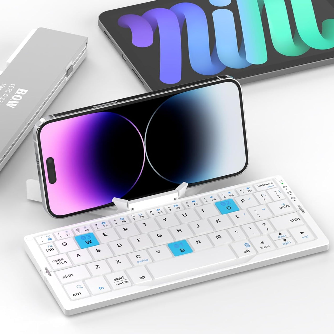 Tastiera Bluetooth pieghevole con supporto magnetico