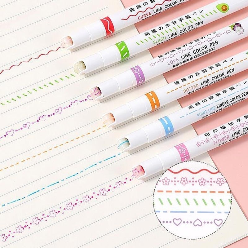 LISSODA™ Penna evidenziatore Curve 🌈 (6 PEZZI)
