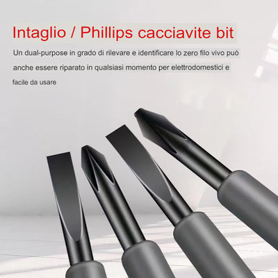 Penna elettrica di misurazione e cacciavite a doppia luce