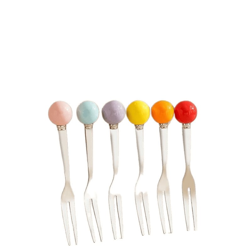 Set di forchette da frutta in ceramica a forma di unicorno