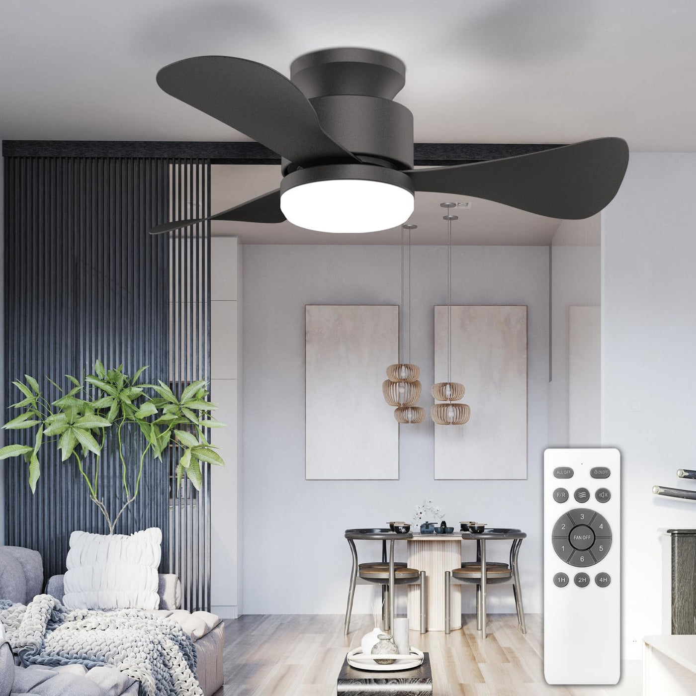 Ventilatore luminoso con telecomando