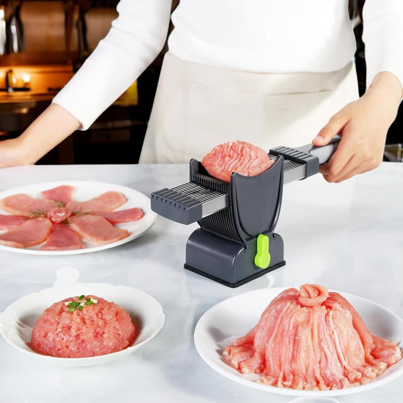 Taglierina manuale per carne in acciaio inossidabile 17 in 1
