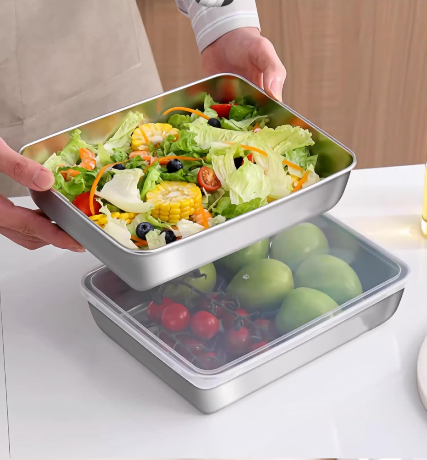 LOMONI™ Set di 3 scatole per alimenti in acciaio inox
