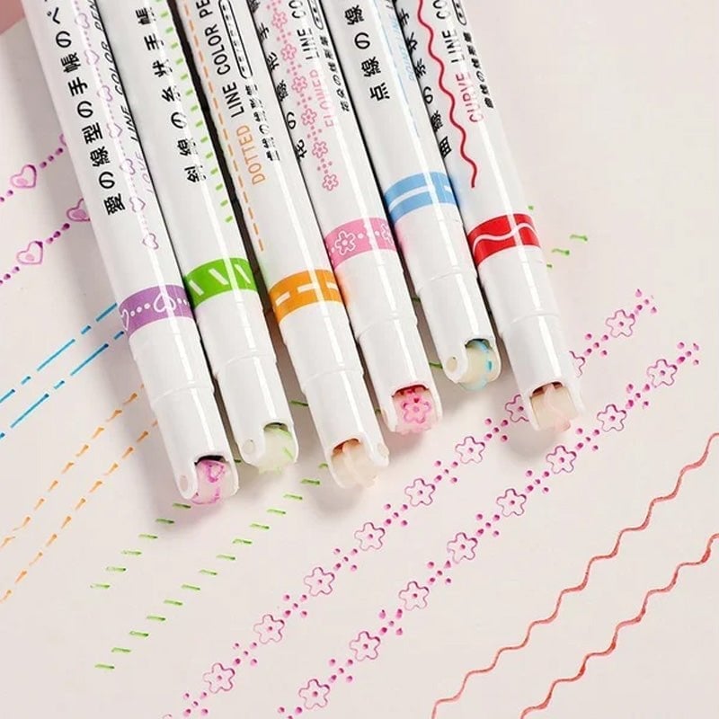 LISSODA™ Penna evidenziatore Curve 🌈 (6 PEZZI)