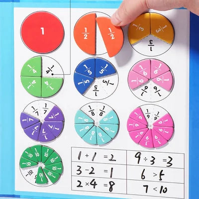 Libro magnetico Montessori Puzzle di frazioni per bambini