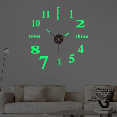 Orologio decorativo con decalcomania da parete 3D