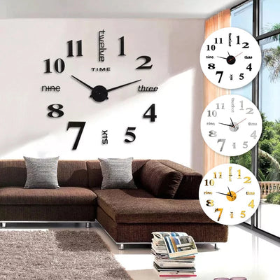 Orologio decorativo con decalcomania da parete 3D