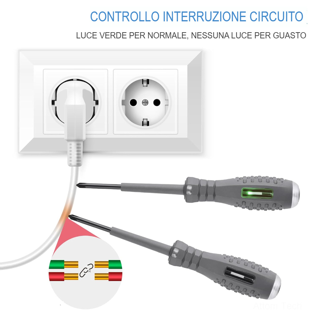 Penna elettrica di misurazione e cacciavite a doppia luce