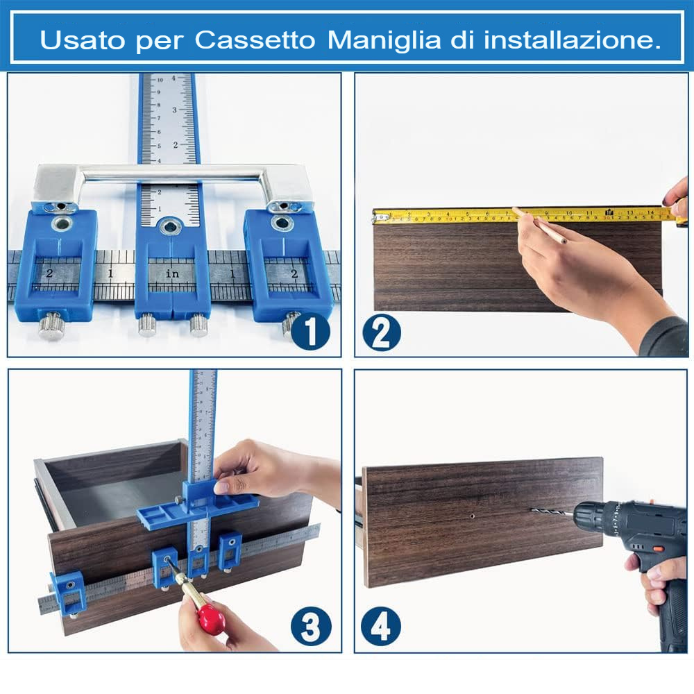 Strumento per la lavorazione del legno : guida per trapano e foratura
