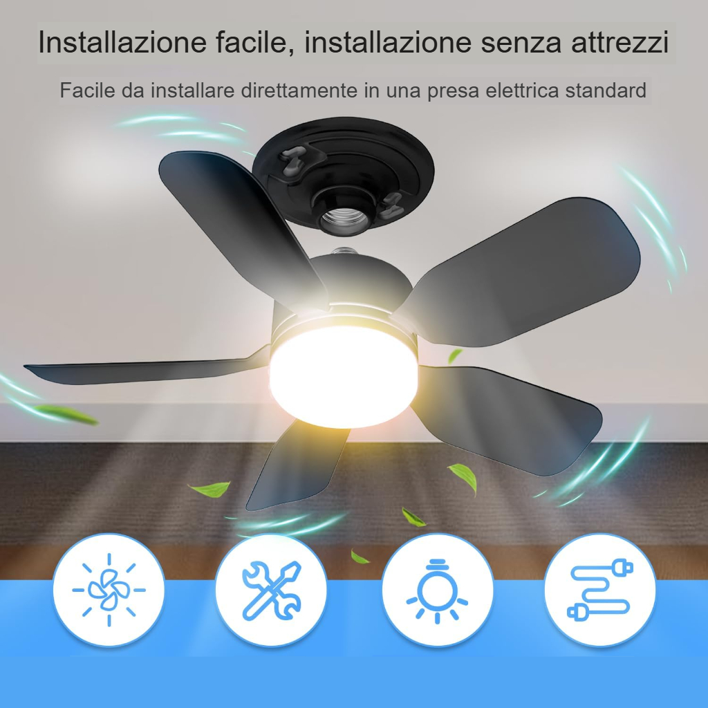 Ventilatore luminoso con telecomando