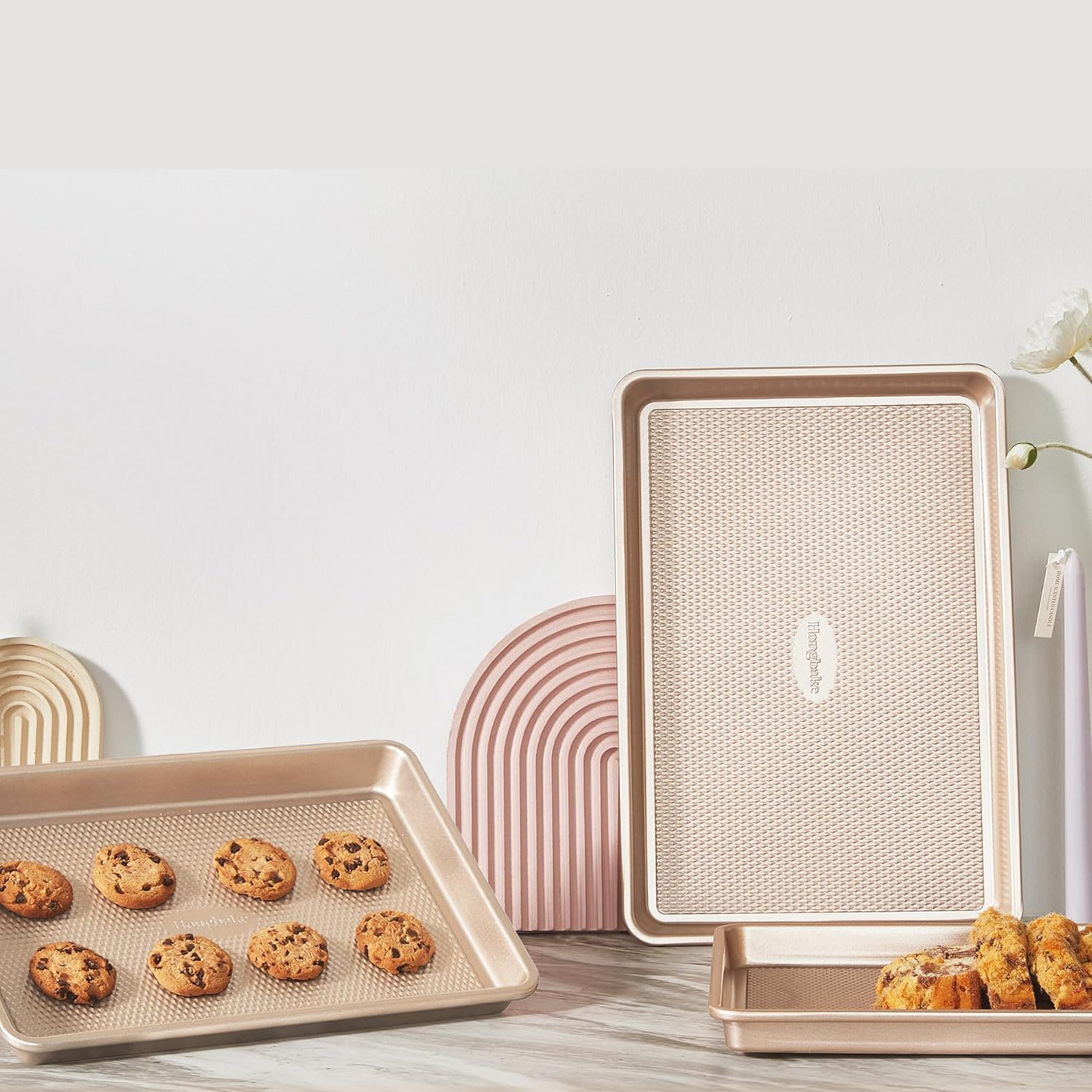 Set di teglie da forno con texture a rombi