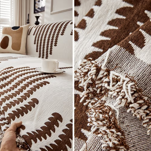 LOMONI™ Copridivano completo in ciniglia Boho Style Elegance