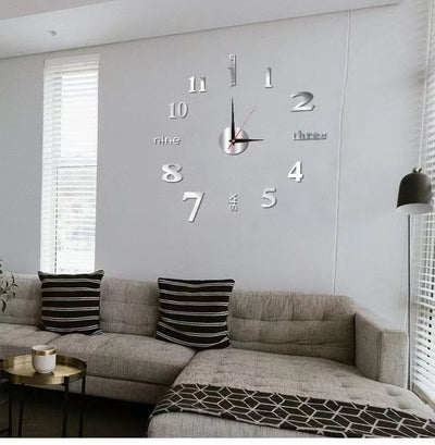Orologio decorativo con decalcomania da parete 3D