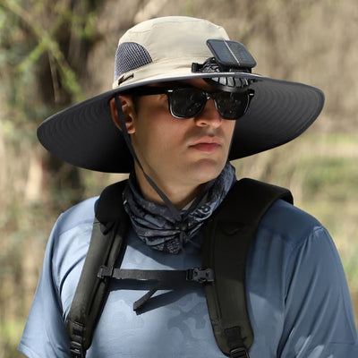 LOMONI™ Cappello da pesca da esterno a ventaglio solare a tesa larga