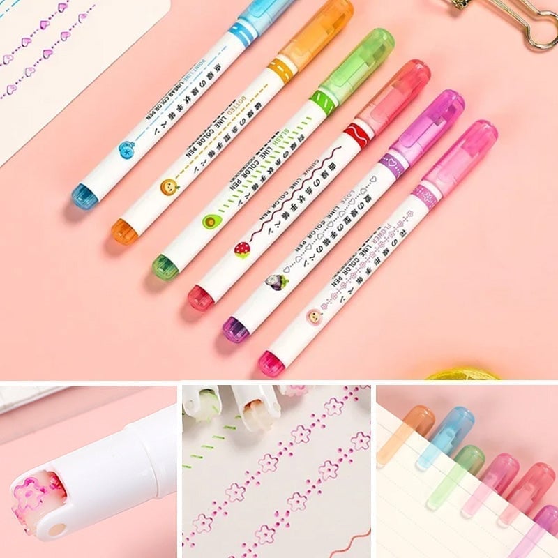 LISSODA™ Penna evidenziatore Curve 🌈 (6 PEZZI)