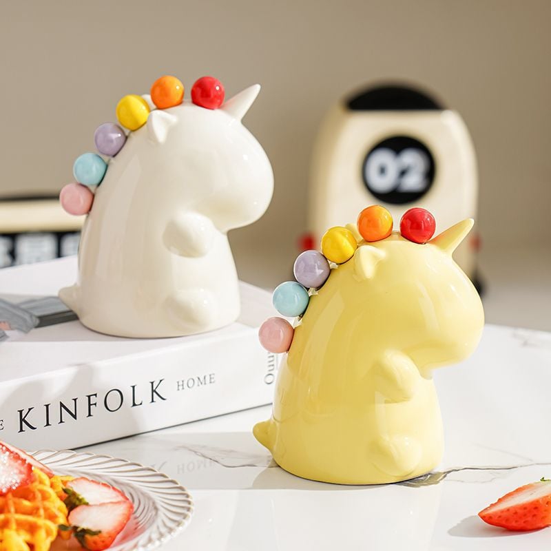 Set di forchette da frutta in ceramica a forma di unicorno