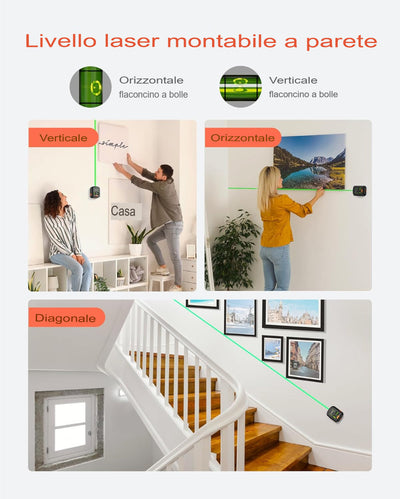 LOMONI™ Livella laser 3 in 1 montabile a parete