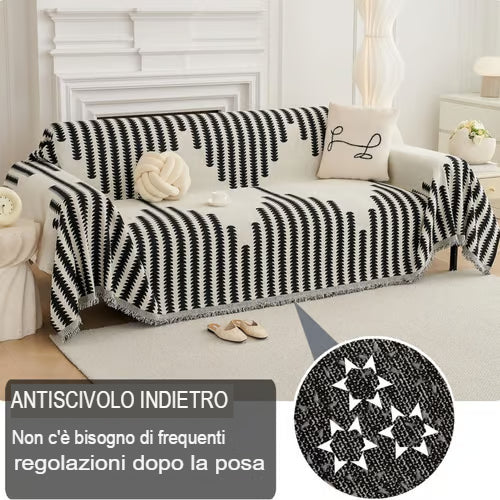 LOMONI™ Copridivano completo in ciniglia Boho Style Elegance