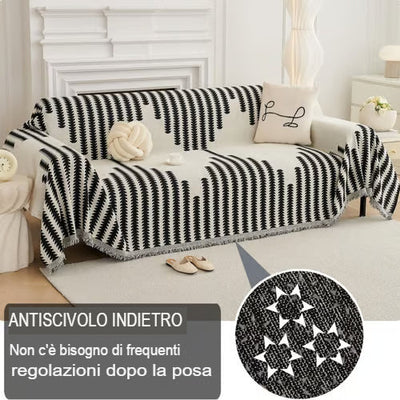 LOMONI™ Copridivano completo in ciniglia Boho Style Elegance