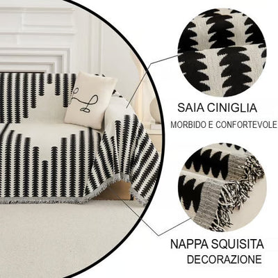 LOMONI™ Copridivano completo in ciniglia Boho Style Elegance
