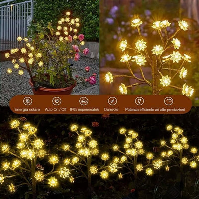 LOMONI™ Luci solari da giardino impermeabili all'aperto con fiori di ciliegio multicolori