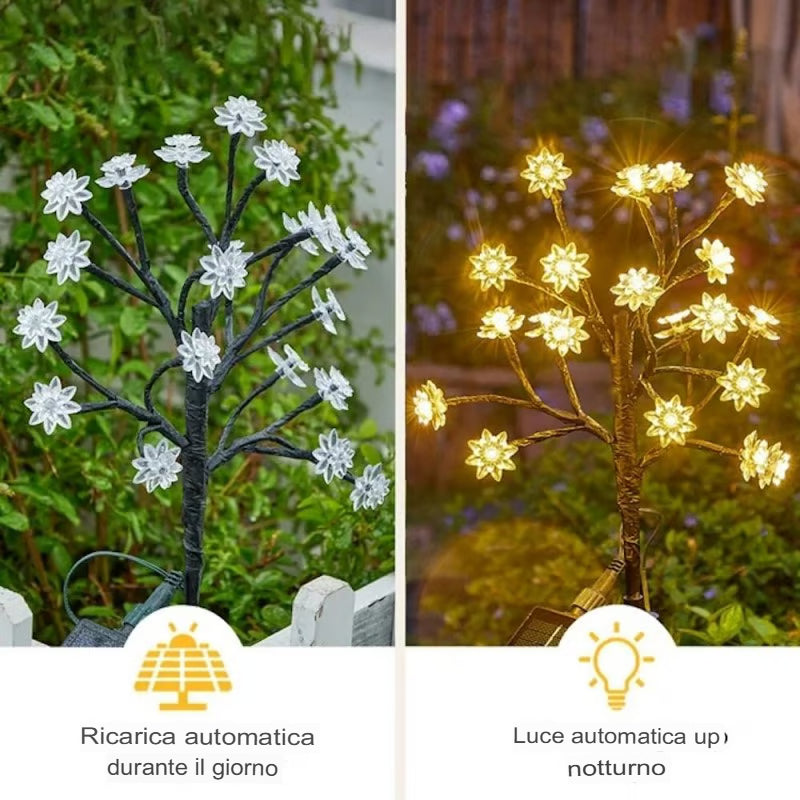 LOMONI™ Luci solari da giardino impermeabili all'aperto con fiori di ciliegio multicolori