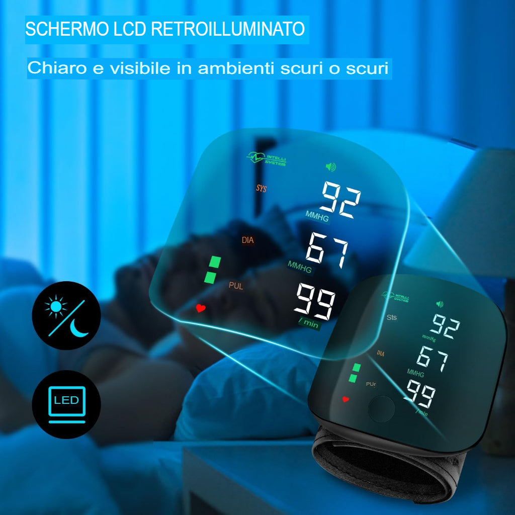LOMONI™ Misuratore di pressione da polso con display a LED