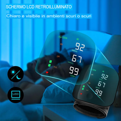 LOMONI™ Misuratore di pressione da polso con display a LED