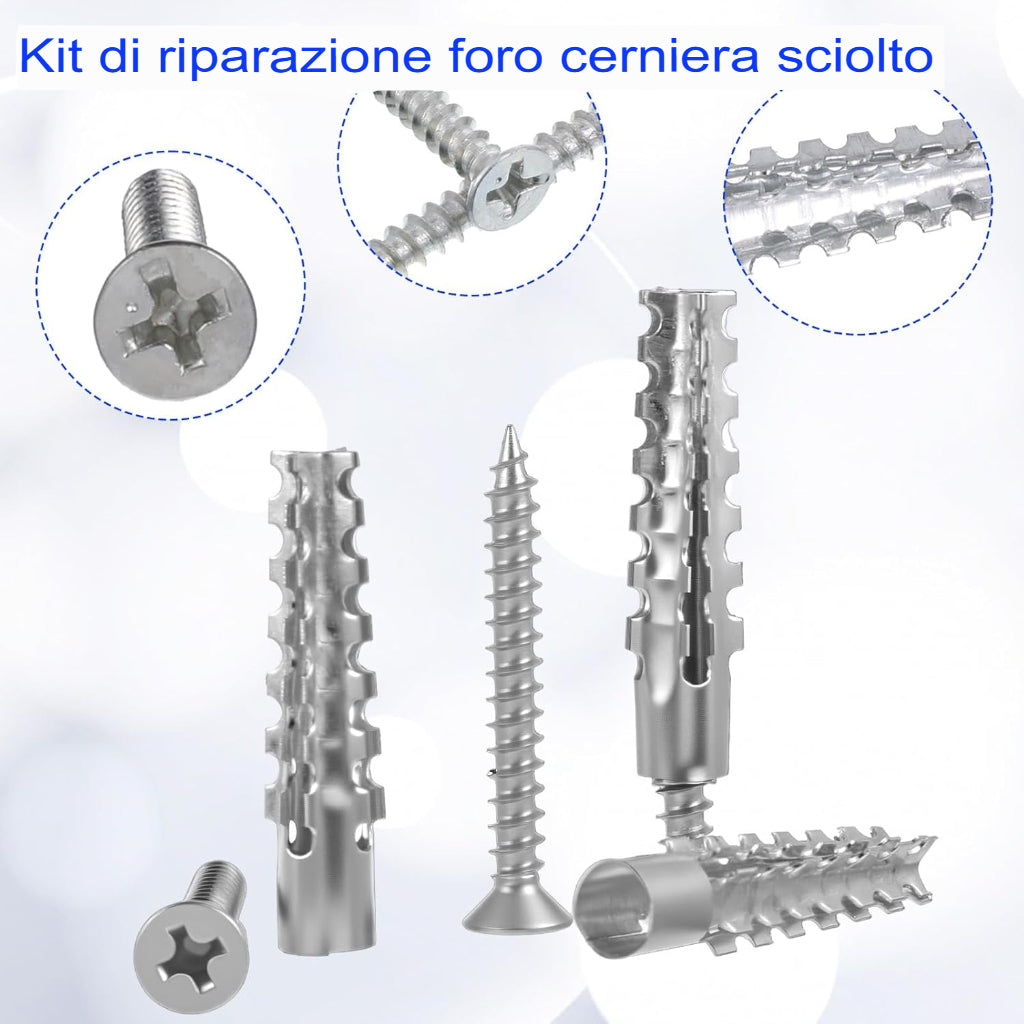 60 pezzi di tasselli metallici con viti