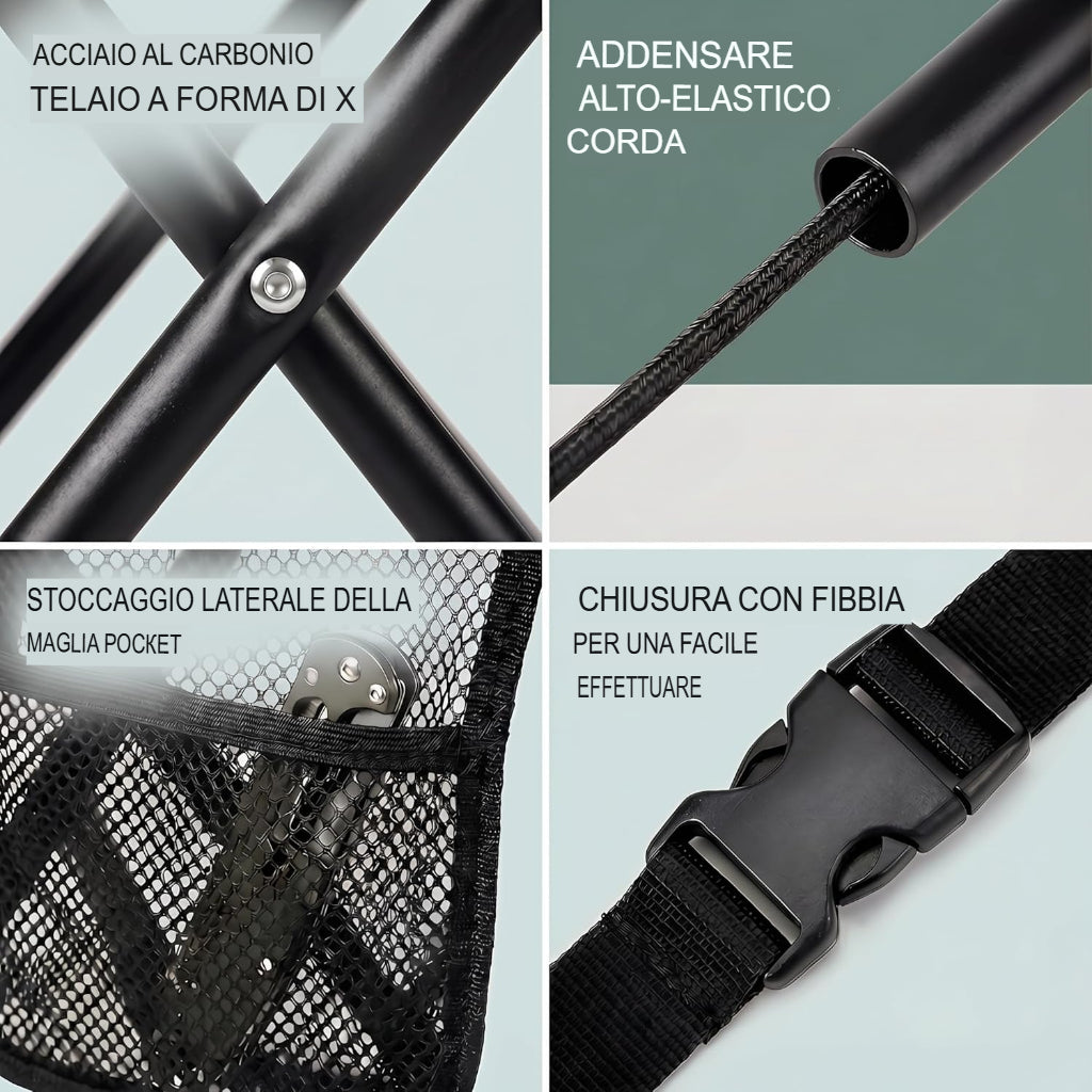 Borsa a tracolla 2 in 1 con sgabello pieghevole