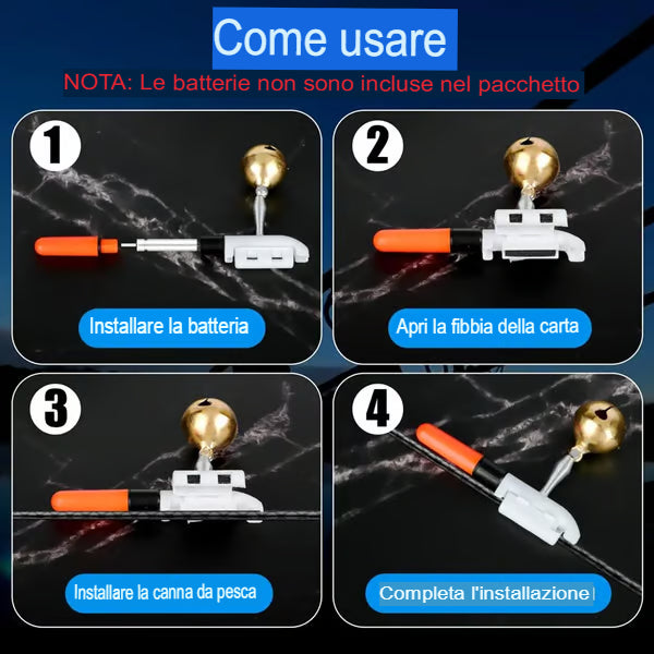 LED pesca lumina con frutta pesca con campana tascabile