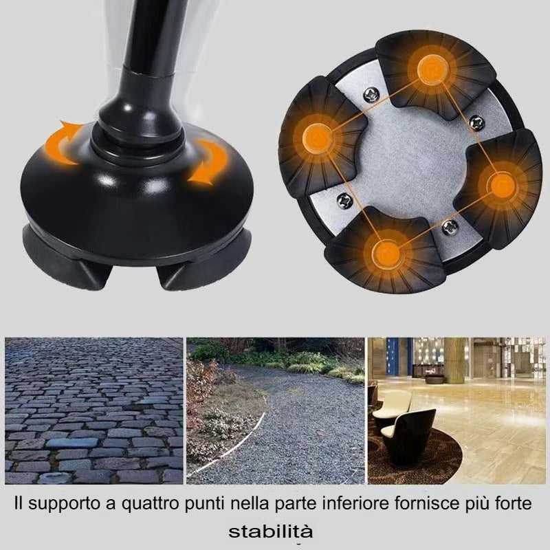Bastone multifunzionale pieghevole per anziani