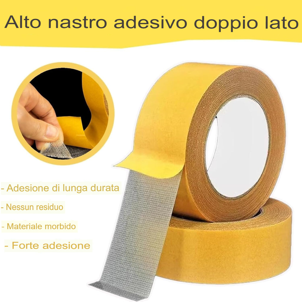 Nastro biadesivo in rete ad alta resistenza adesiva