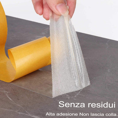 Nastro biadesivo in rete ad alta resistenza adesiva