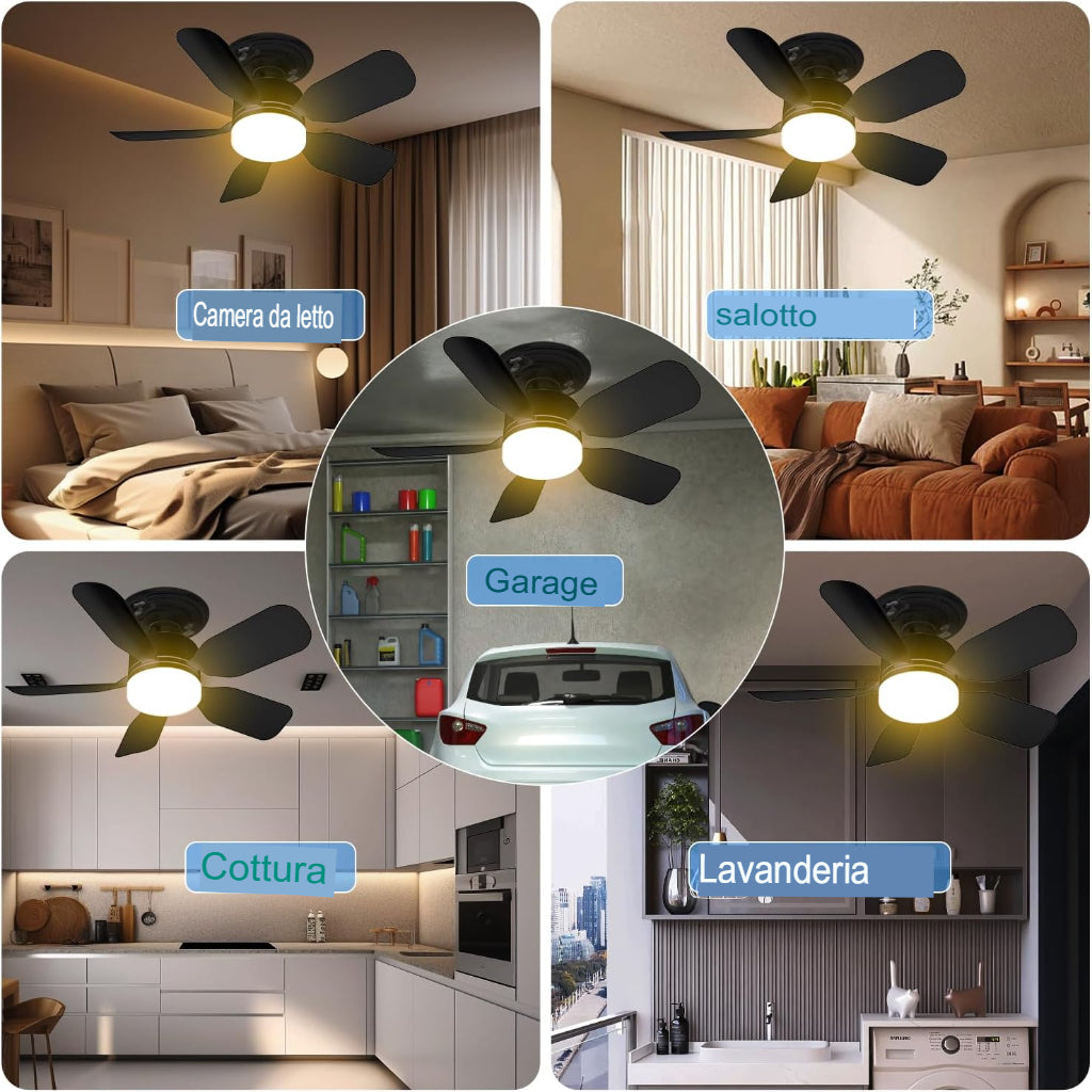 Ventilatore luminoso con telecomando