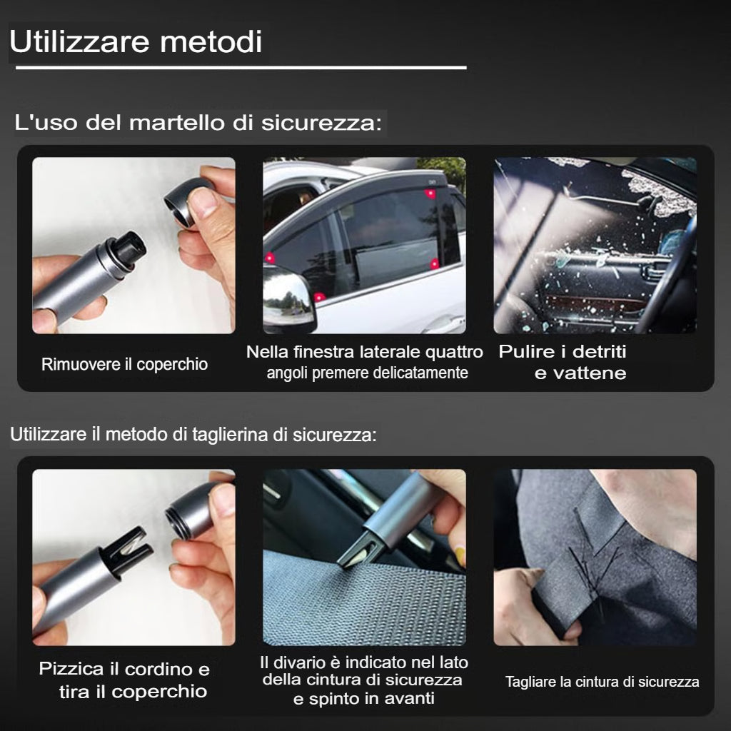 Martello di sicurezza rompivetro sott acqua