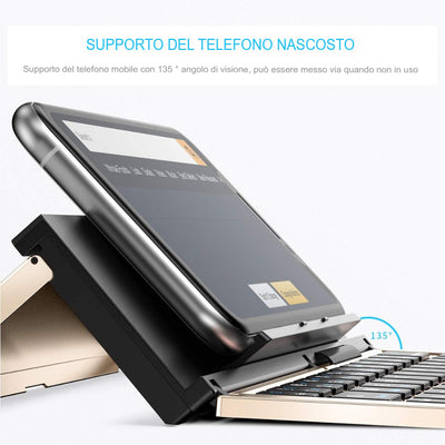 Tastiera Bluetooth pieghevole con supporto magnetico