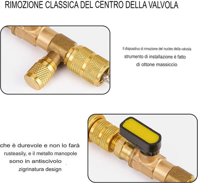 LOMONI™ Strumento per la rimozione e l'installazione del nucleo della valvola dell'aria condizionata per auto e casa