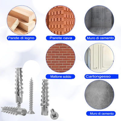 60 pezzi di tasselli metallici con viti