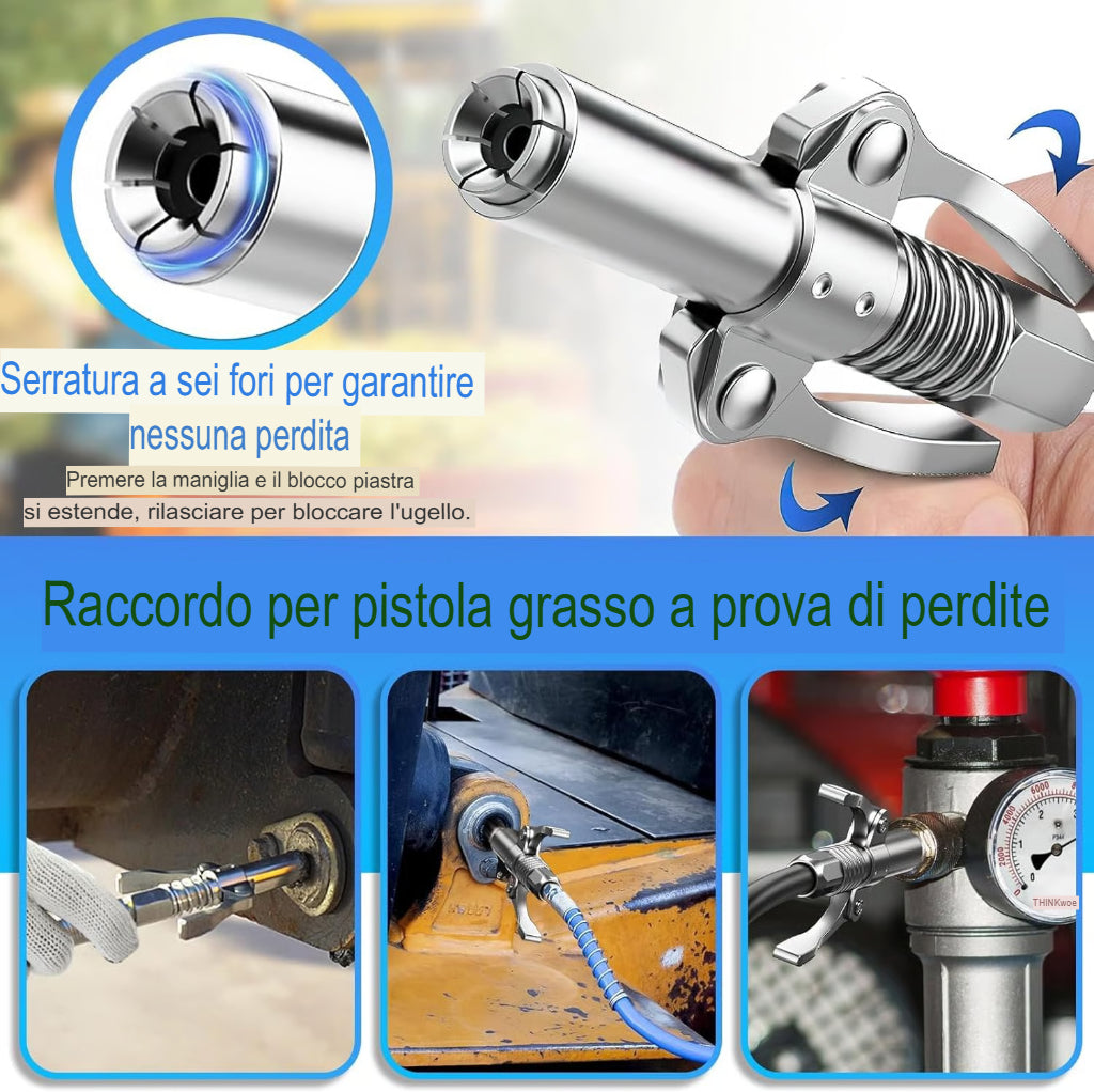 LOMONI™ Raccordo rapido per grasso ad alta pressione con doppia impugnatura