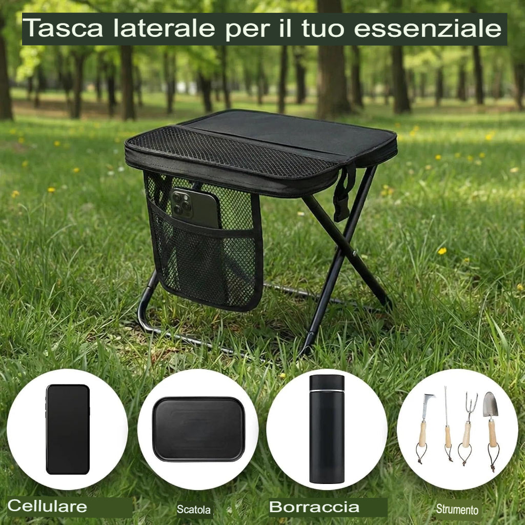 Borsa a tracolla 2 in 1 con sgabello pieghevole