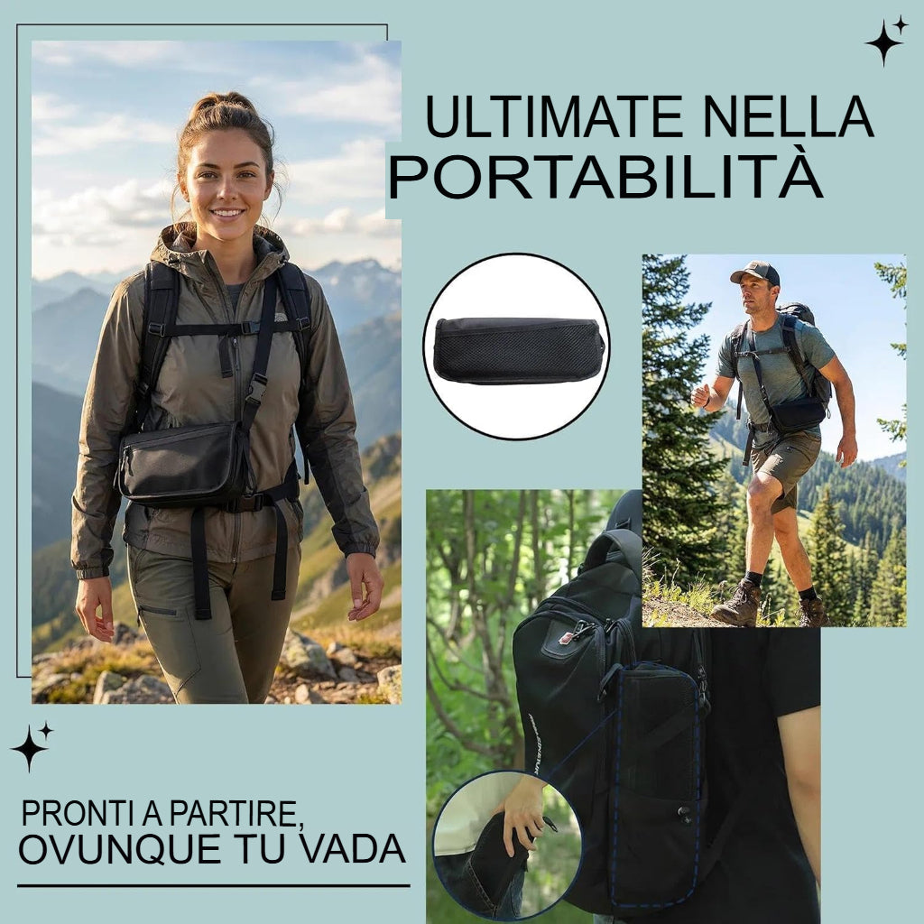 Borsa a tracolla 2 in 1 con sgabello pieghevole