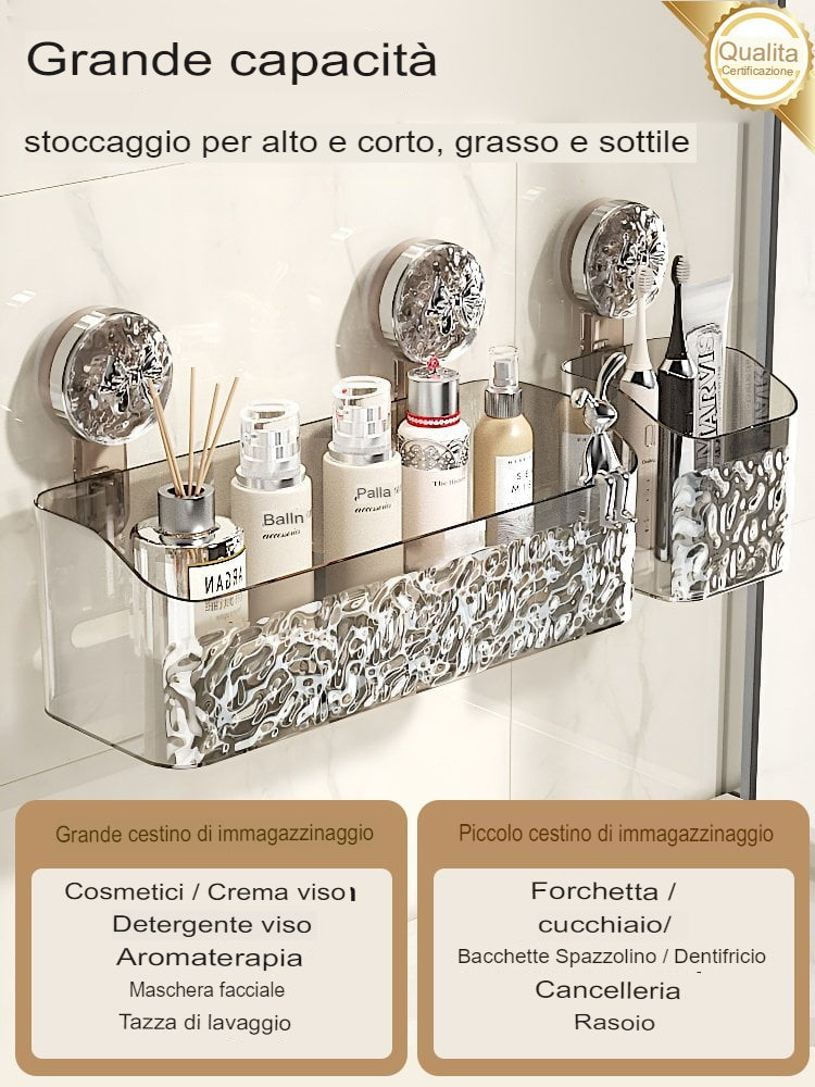 LOMONI™️ Scaffale a ventosa in stile lusso leggero con motivo a ghiacciaio